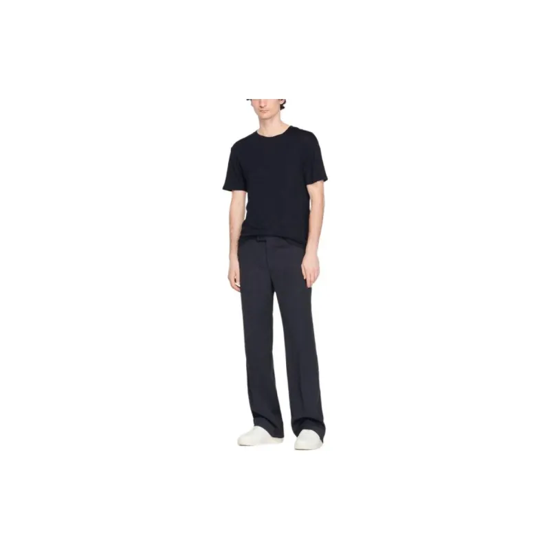 Sandro Round neck Linen T shirt-1