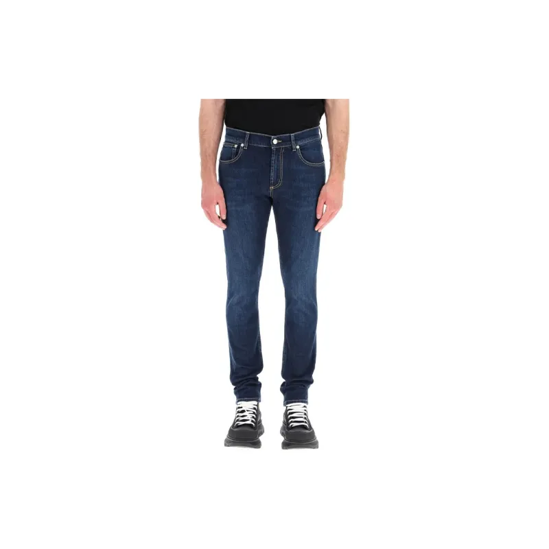 Alexander McQueen Casual Pants Men Blue-3