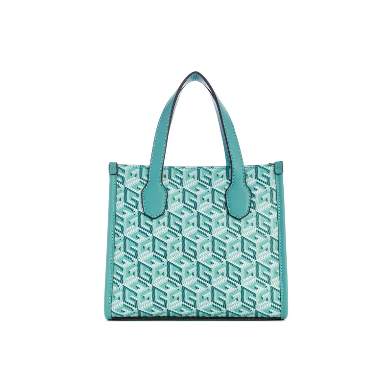 GUESS Artificial Leather Tote Bag Shopping Bag Handbag Mini Women's Green-2