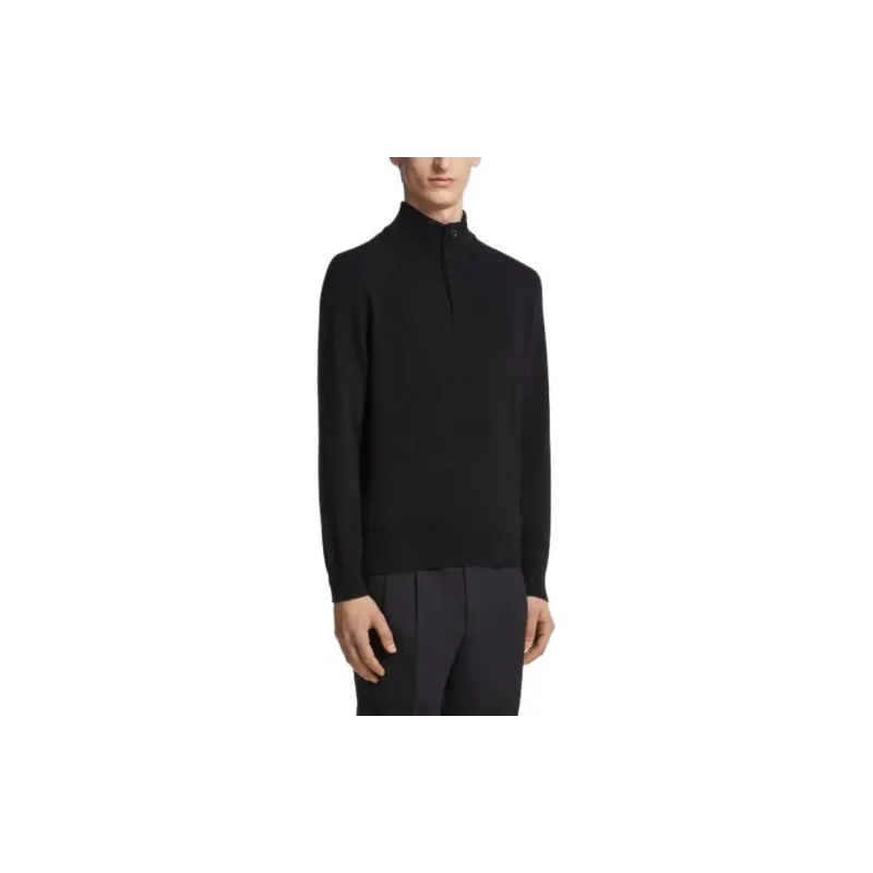 Zzegna Oasi Mock Neck Ribbed Jumper-1