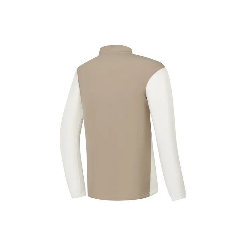 QIAODAN Mountain God Series Knitwear Men's Gravel Color/Cream White-1