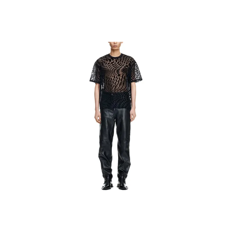 Mugler H&M Swirling Star Mesh T shirt Mens-1