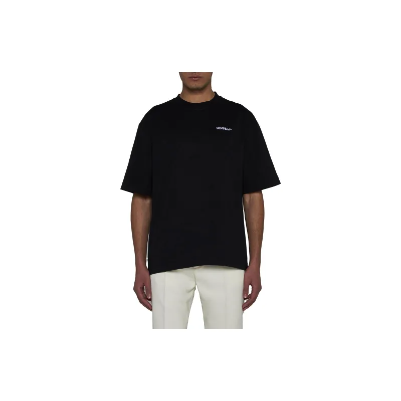 OFF WHITE Tattoo Arrow embroidery Cotton T shirt-3