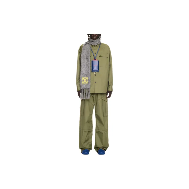 OFF WHITE Logo Embroidered Straight Leg Pants-2