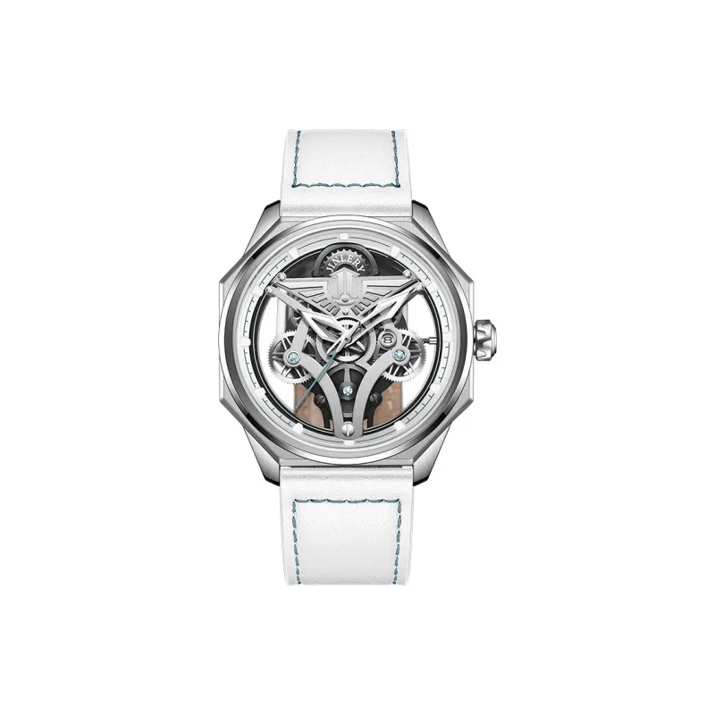 JINLERY Mechanical Movement Leather Watch Bands Watch Women's Watch Cut-Out Dial-0
