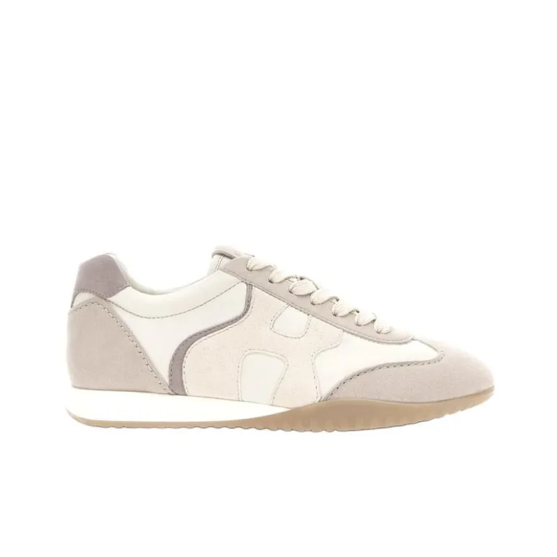 HOGAN Olympia Casual Shoes Women's Low-Top Beige/Pink/White-1
