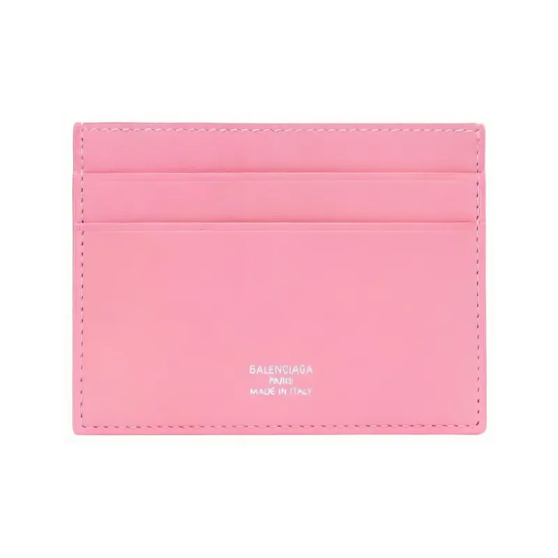 Balenciaga Calfskin Card Holder Women's Pink-0