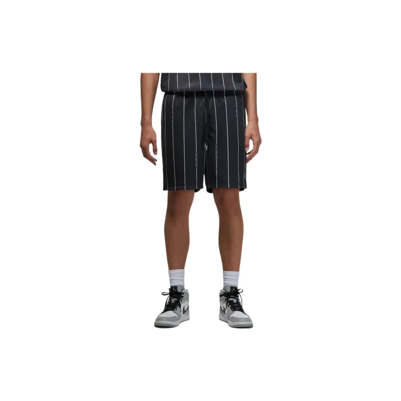 Jordan Essentials Breathable Stripe Printing Shorts Black-3