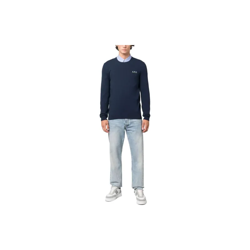 A.P.C Alois Logo embroidered Fine knit Jumper-1