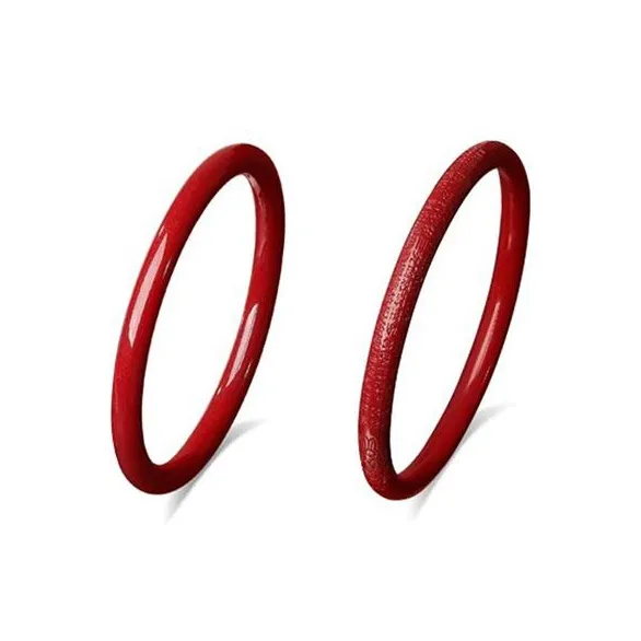 Seven Little Craftsmen Reconstructed Cinnabar Jade Bangles Women's-4
