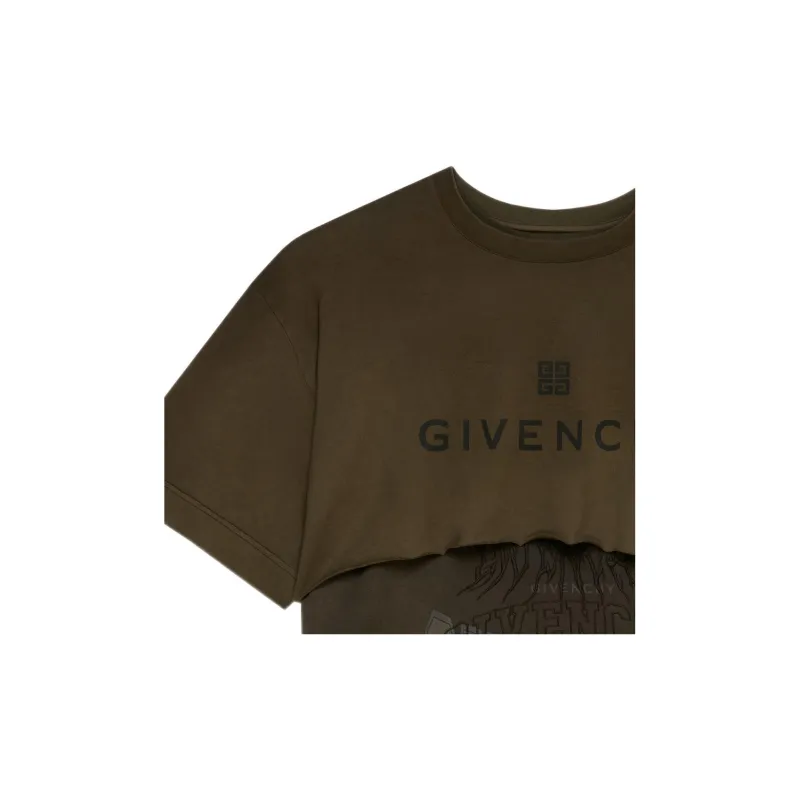 Givenchy Logo embroidered Layered Cotton Hoodie-4