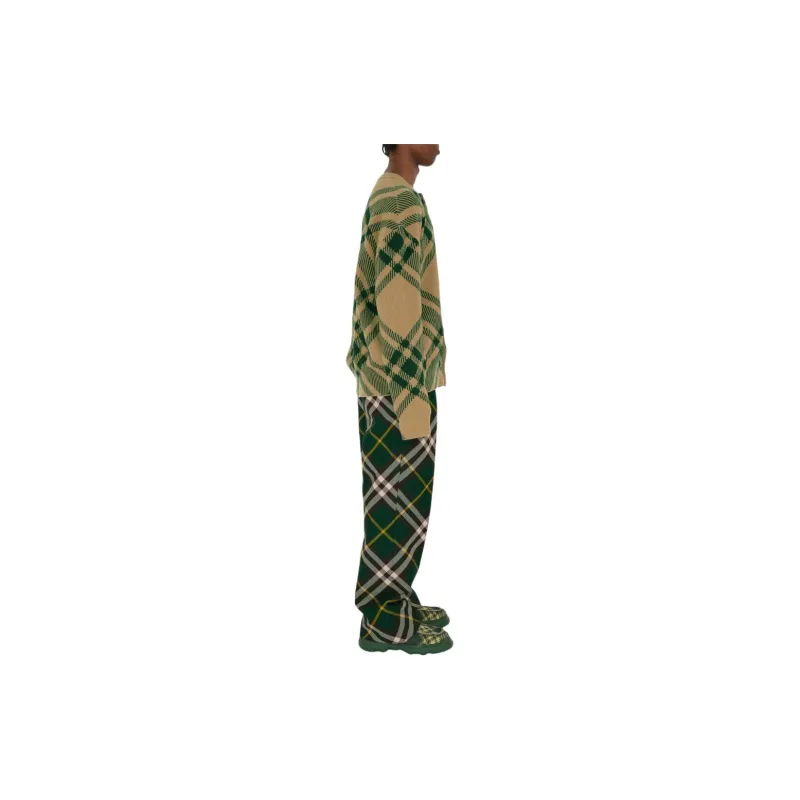 Burberry Check pattern Intarsia knit Cardigan-4