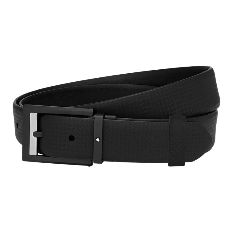 MONTBLANC Leather Belts Men's Black Width 3cm-0