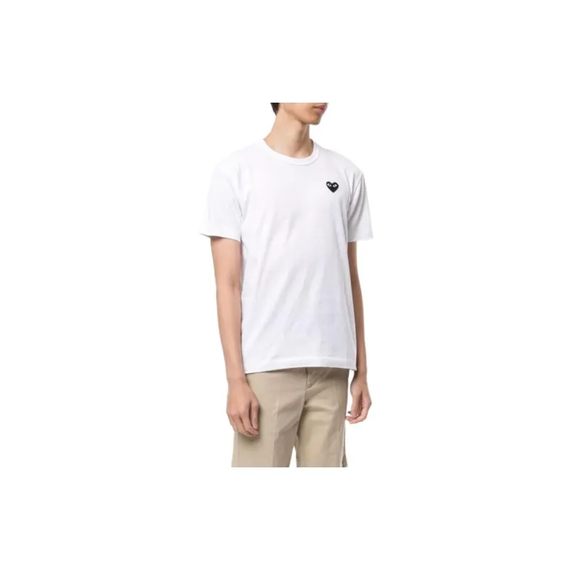 CDG Play T Shirts Men White-3