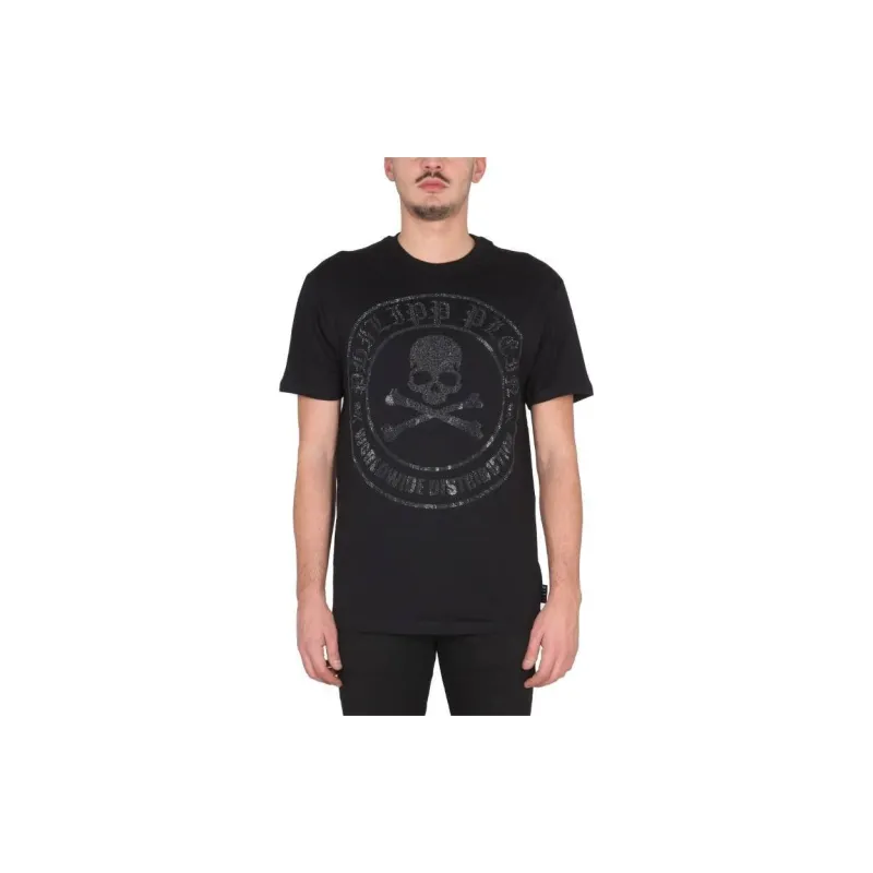 PHILIPP PLEIN Skull Bones Logo Crewneck T Shirt-3