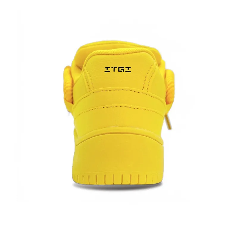 ITGI Dreadlocks Puffy Shoes Slip Resistant Height Increasing Low Top Skateboard Shoes Unisex Yellow-4