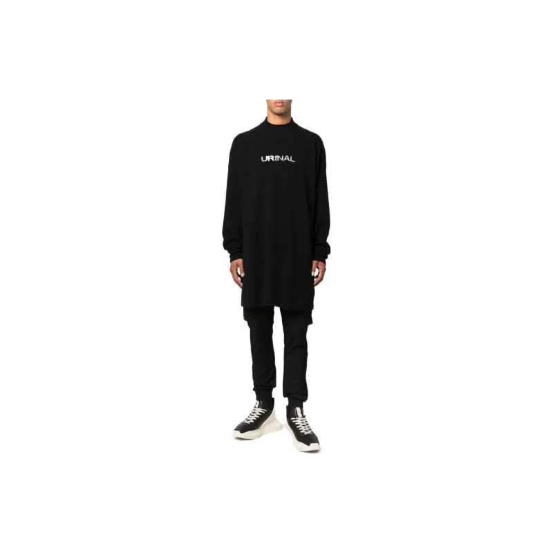Rick Owens DRKSHDW Slogan Intarsia Mockneck Sweater-1