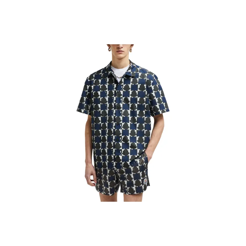 Moncler All Over Patterned Short Sleeved Shirt-2
