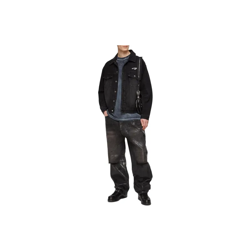 WE11DONE Logo print Denim Jacket-3