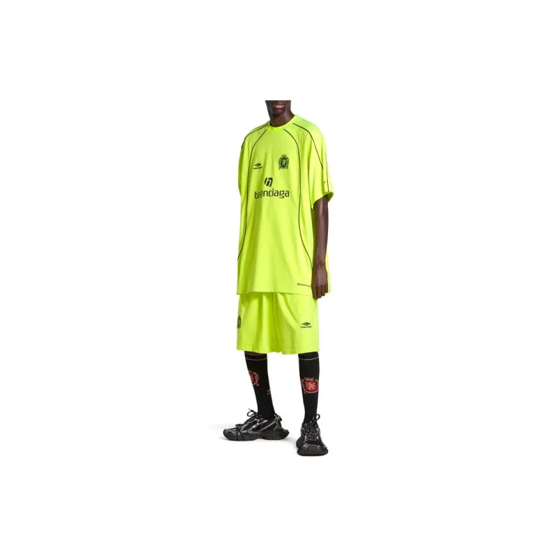 Balenciaga T-Shirt Loose Fit Style Unisex Fluorescent Yellow-2
