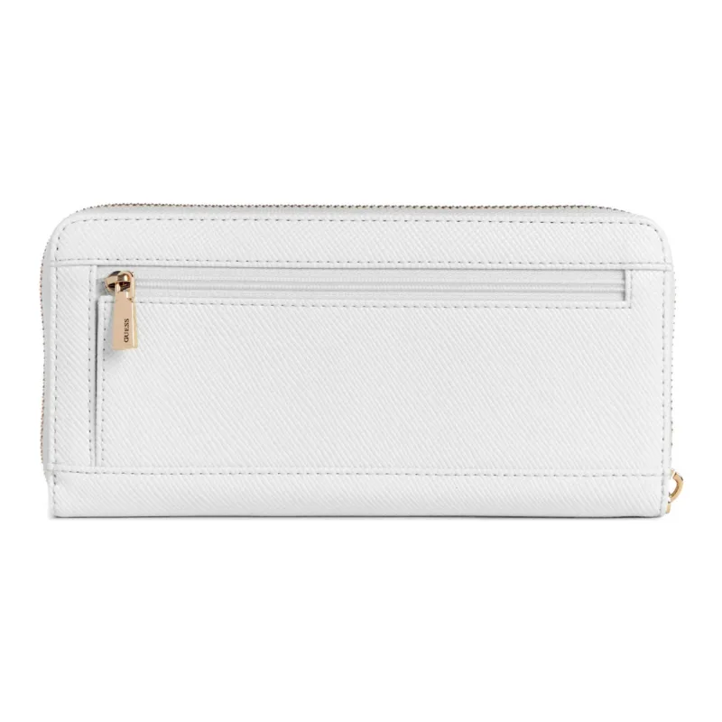 GUESS Artificial Leather Wallet Large Size Women's White-1