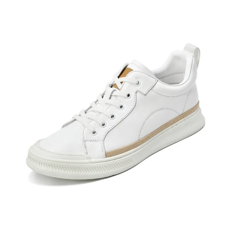 He Jinchang Slip Resistant Cushioning Wear Resistant Balance Skateboard Shoes Men's White-1