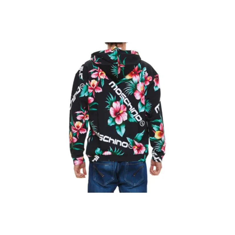 MOSCHINO Floral Printed Drawstring Hoodie-2