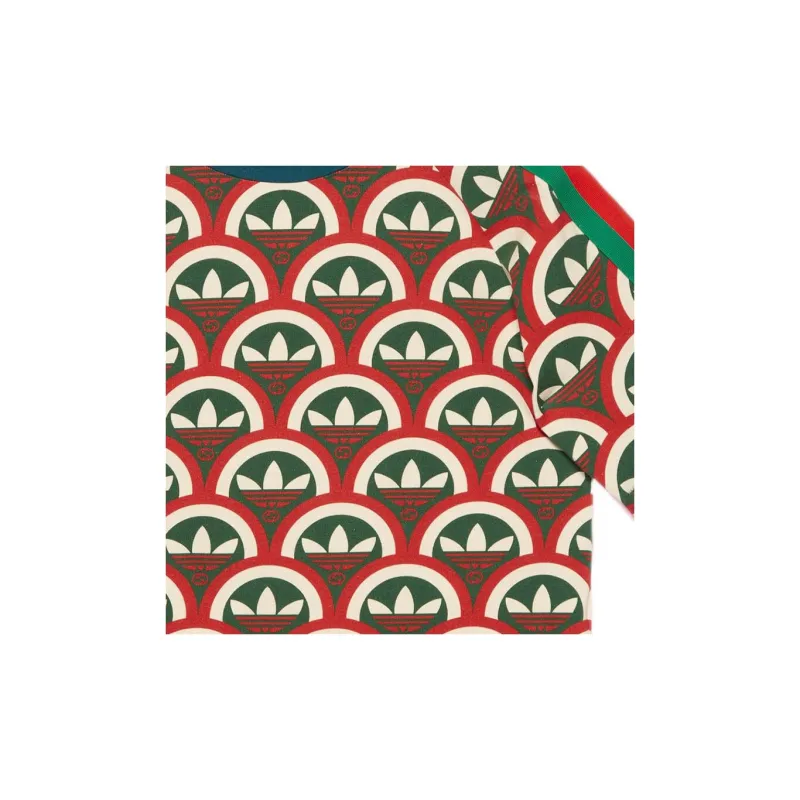 GUCCI X Adidas Trefoil Print T Shirt-6