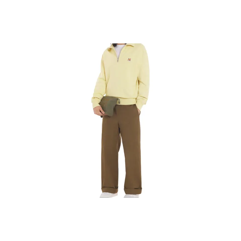 Maison Kitsune Logo Embroidered Straight Leg Chinos-2