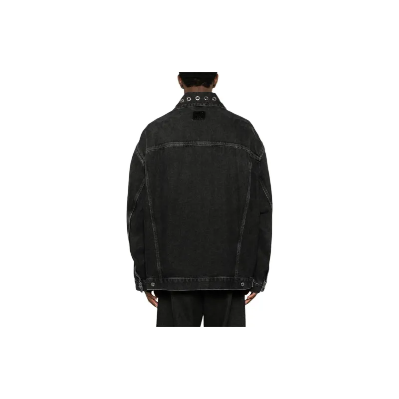 OFF WHITE Eyelet detail Drop shoulder Denim Jacket-3