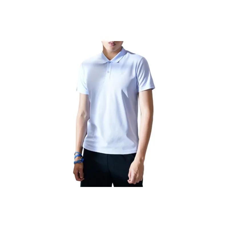 XTEP Comprehensive Training Short Sleeved Polo Shirt Men's Light Blue-2