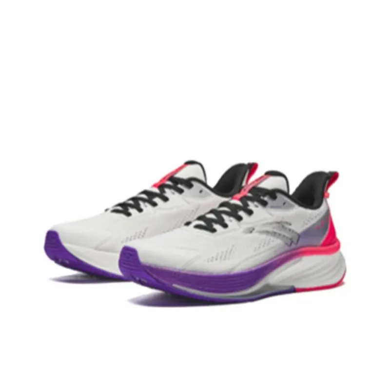 Anta Cushioning Wear Resistant Low Top Nitrogen Technology Casual Running Shoes Men's White Purple Red-1