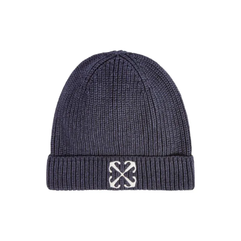 OFF WHITE Arrow Embroidered Knitted Beanie-1