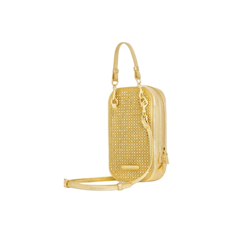 REBECCA MINKOFF Polyurethane One Shoulder Crossbody Cell Phone Pouch Women's Gold-1