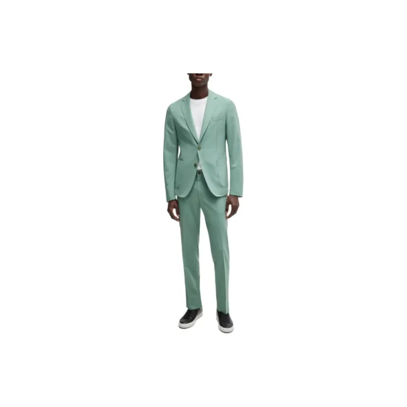 HUGO BOSS Slim Fit Jacket In A Performance Stretch Wool Blend Jackets & Coats Men's Green-1