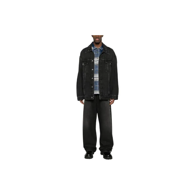 OFF WHITE Eyelet detail Drop shoulder Denim Jacket-2