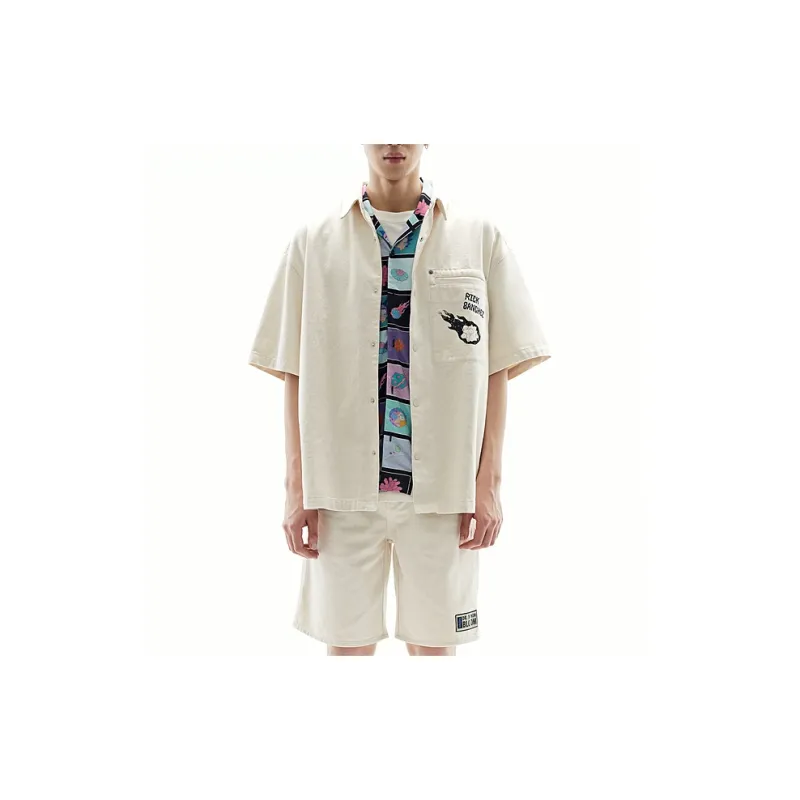 H&M Shirt Men's Cream Color / Rick And Morty-1