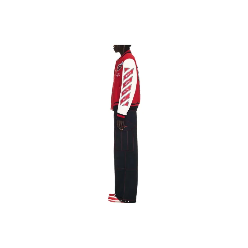 OFF-WHITE Scorpio Lea Wool Varsity Jacket -3