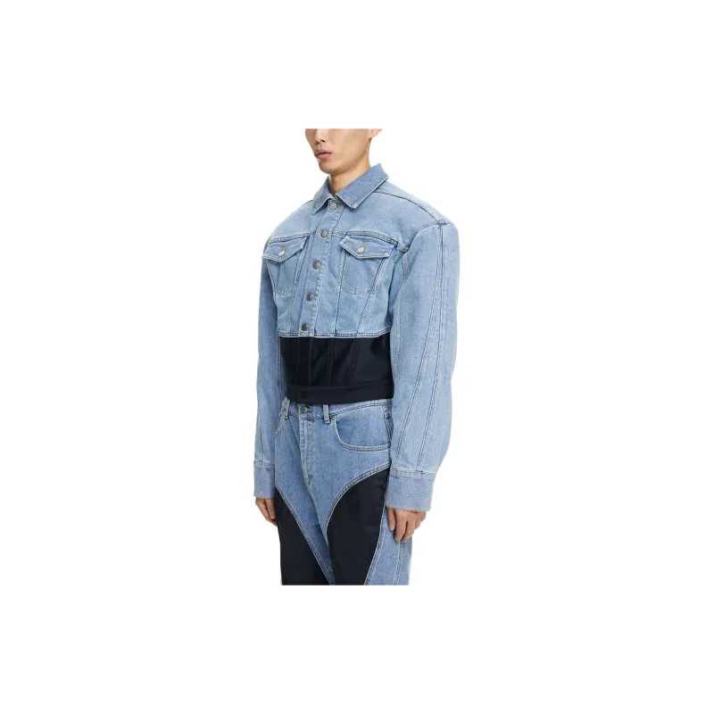 Mugler H&M Defined Waist Denim Jacket Mens-3