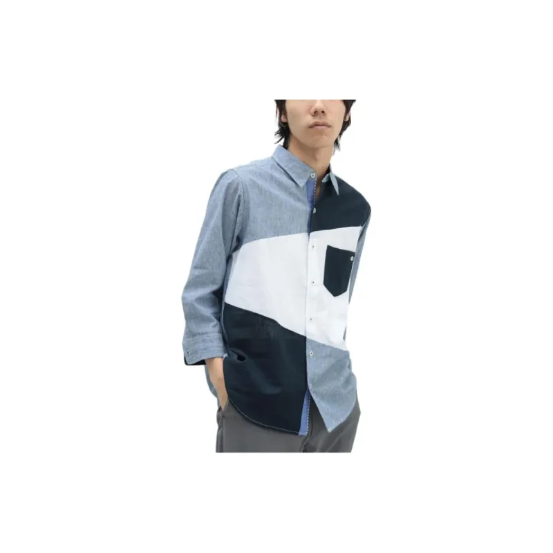 Beams Cool Patch Cropped Shirt Men's-5