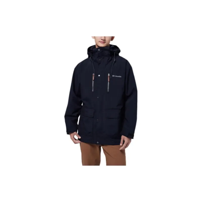 Columbia City Outdoor Collection Waterproof And Windproof Windbreaker Jacket Men's Black-2