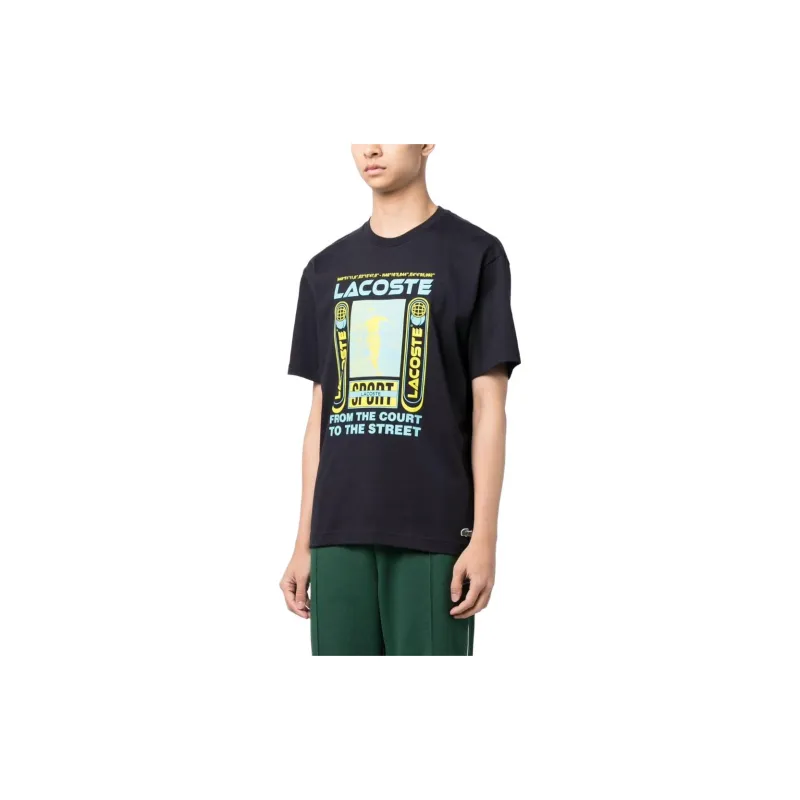 LACOSTE René LACOSTE print Cotton T shirt-2