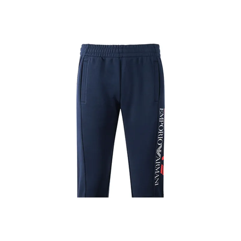 EMPORIO ARMANI EA7 SS23 Knitted Sweatpants Men's Marine Blue-4