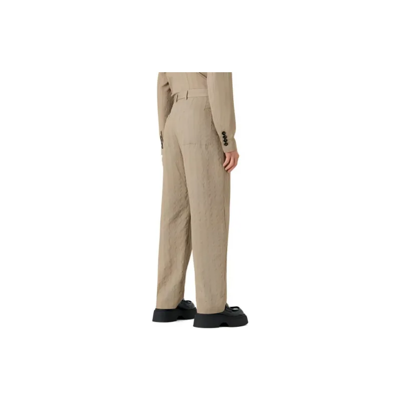 EMPORIO ARMANI Trousers With Monochromatic Stripes In A Peach feel Viscose blend-3