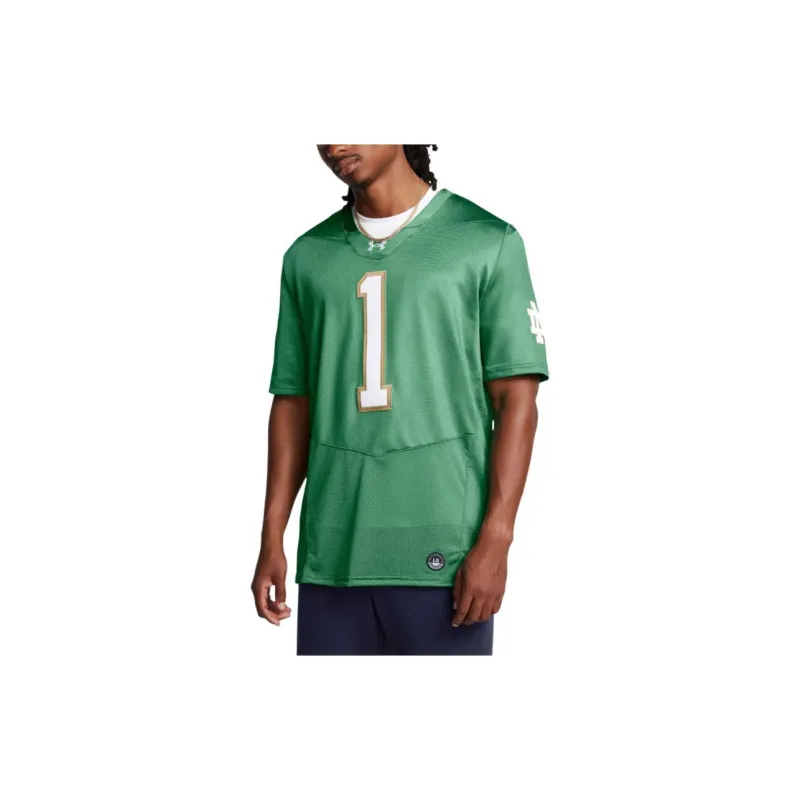 Under Armour Collegiate Football Replica Twill Jersey T Shirt Men Green-2