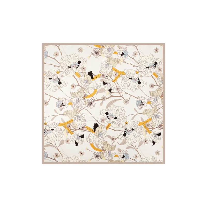 Shanghai Story 100% Mulberry Silk Silk Scarves Women's Patch Bamboo Leaf Flower Gift Box Set-53