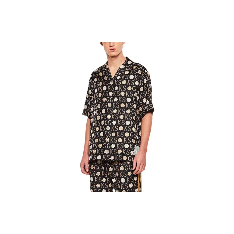 GUCCI Shirts Men Black Brown-3
