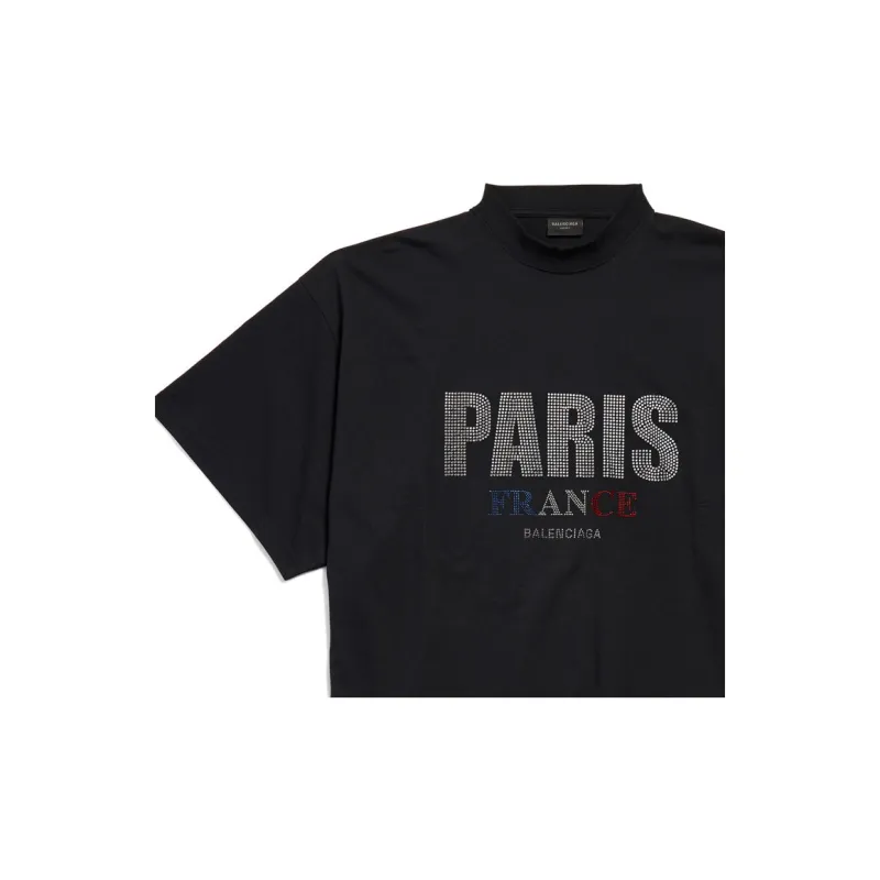 Balenciaga Logo Embellished Mockneck T Shirt-2