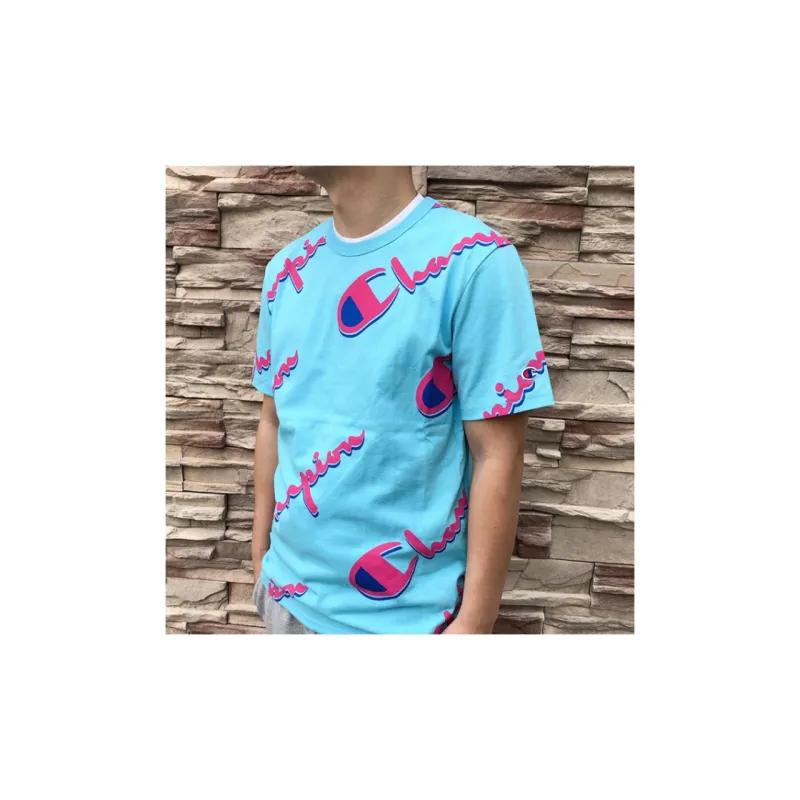 Champion T Shirt US Version Unisex Blue-2