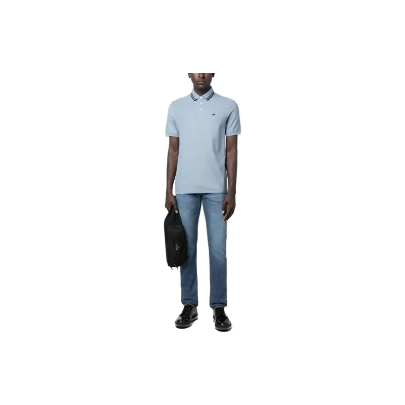 EMPORIO ARMANI Polo Shirt Men's Light Blue-1